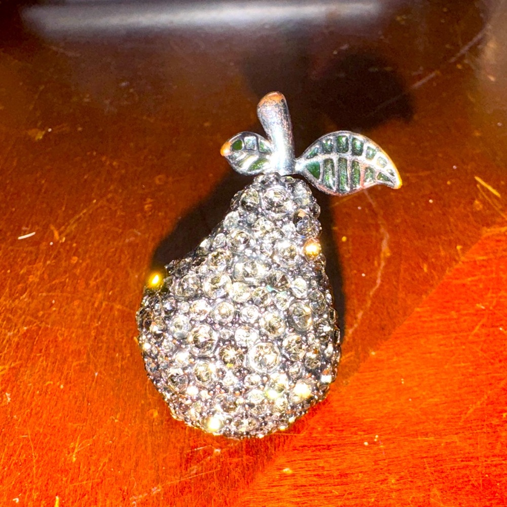 Marc Jacobs Ring Giant Pave Pear Shaped Silver-tone Sizable Discontinued